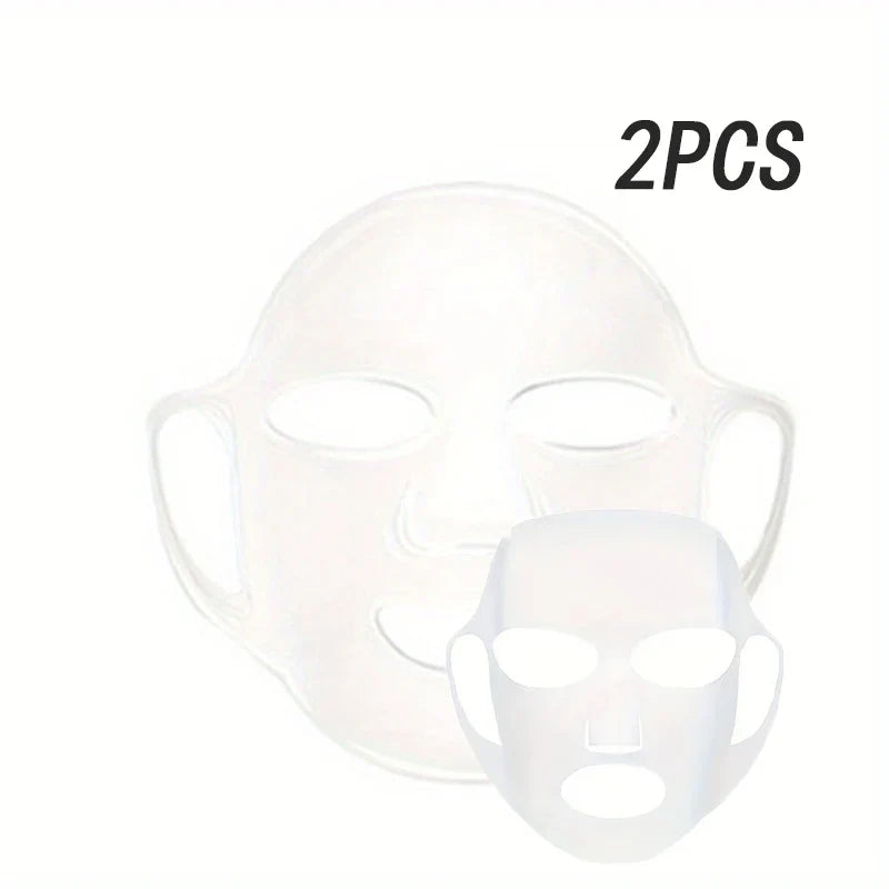 Silicone mask cover, ear-mounted fixed mask to moisturize and absorb essence, reusable facial care tool