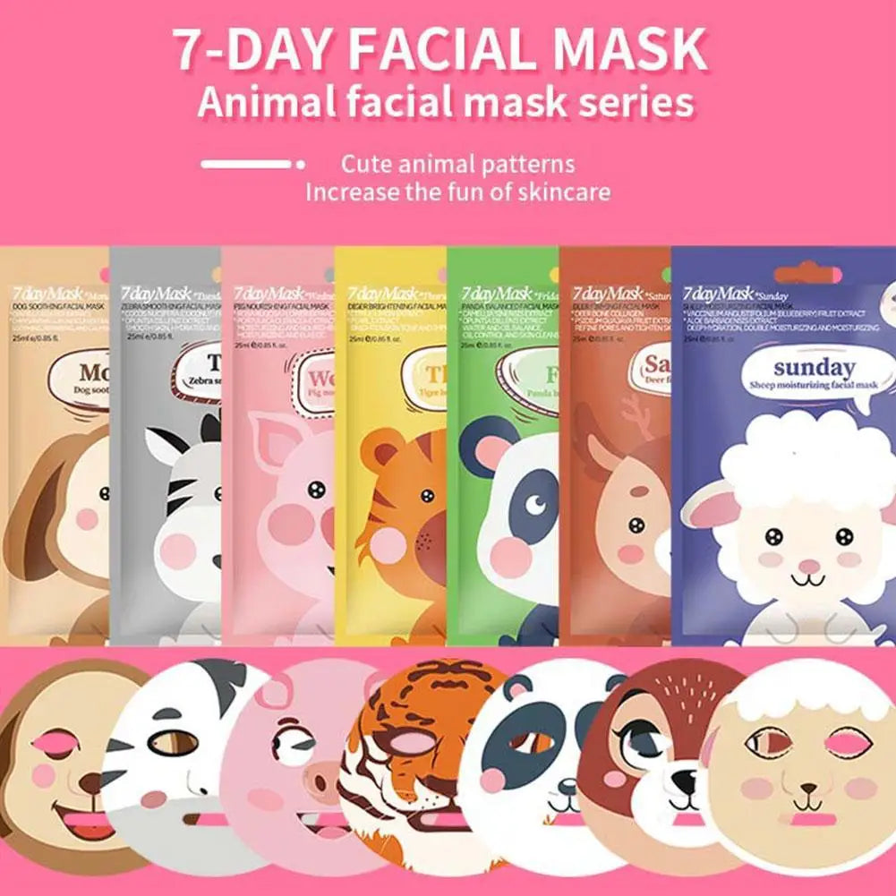 Cute Cartoon Facial Mask Moisturizing Hydrating Mask Deep Moisturizing Tender Skin Mask Dog Panda Pig Animal Mask Skin Care