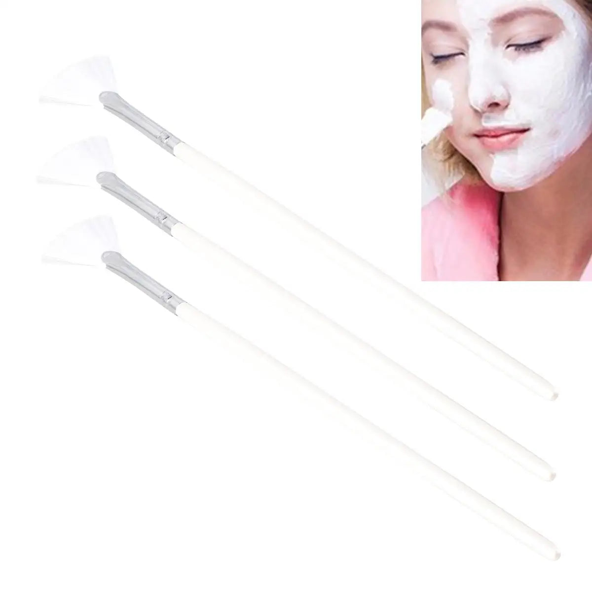 3 Pcs Shape for DIY Skin Care Mask Diy Brushes Fan Shape Mask Brushes Facials Skincare Smooth Coverage Beauty Tools